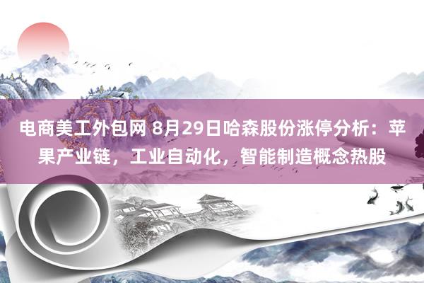 电商美工外包网 8月29日哈森股份涨停分析：苹果产业链，工业自动化，智能制造概念热股